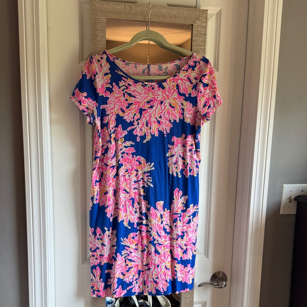 Lilly Pulitzer Pink and Blue Midi Dress